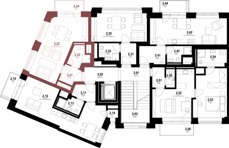 Bytová jednotka 2.20 Rezidence Karlovina
