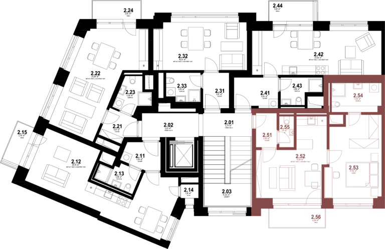 Bytová jednotka 2.50 Rezidence Karlovina