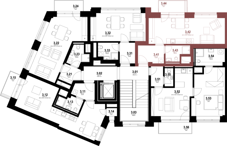 Bytová jednotka 3.40 Rezidence Karlovina