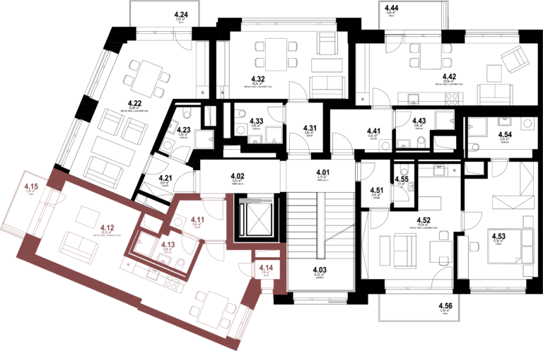 Bytová jednotka 4.10 Rezidence Karlovina