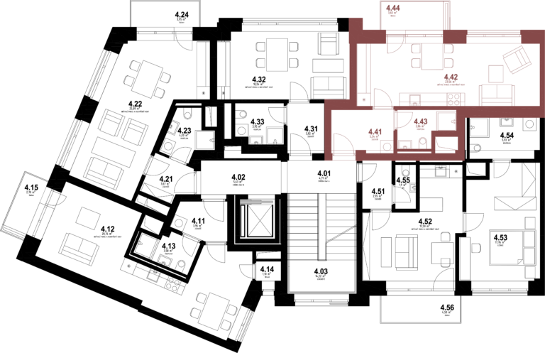 Bytová jednotka 4.40 Rezidence Karlovina